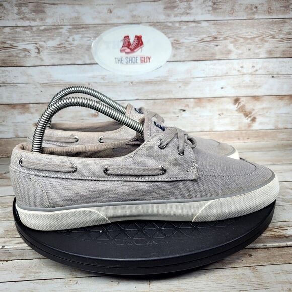 Sperry Pier Boat Women's Size 8.5 Sparkle Canvas Slip On Grey Casual Shoes - Picture 1 of 9